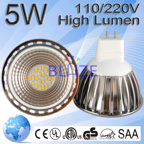 Popular Aluminum 5W MR16 SMD LED Spotlight SMD